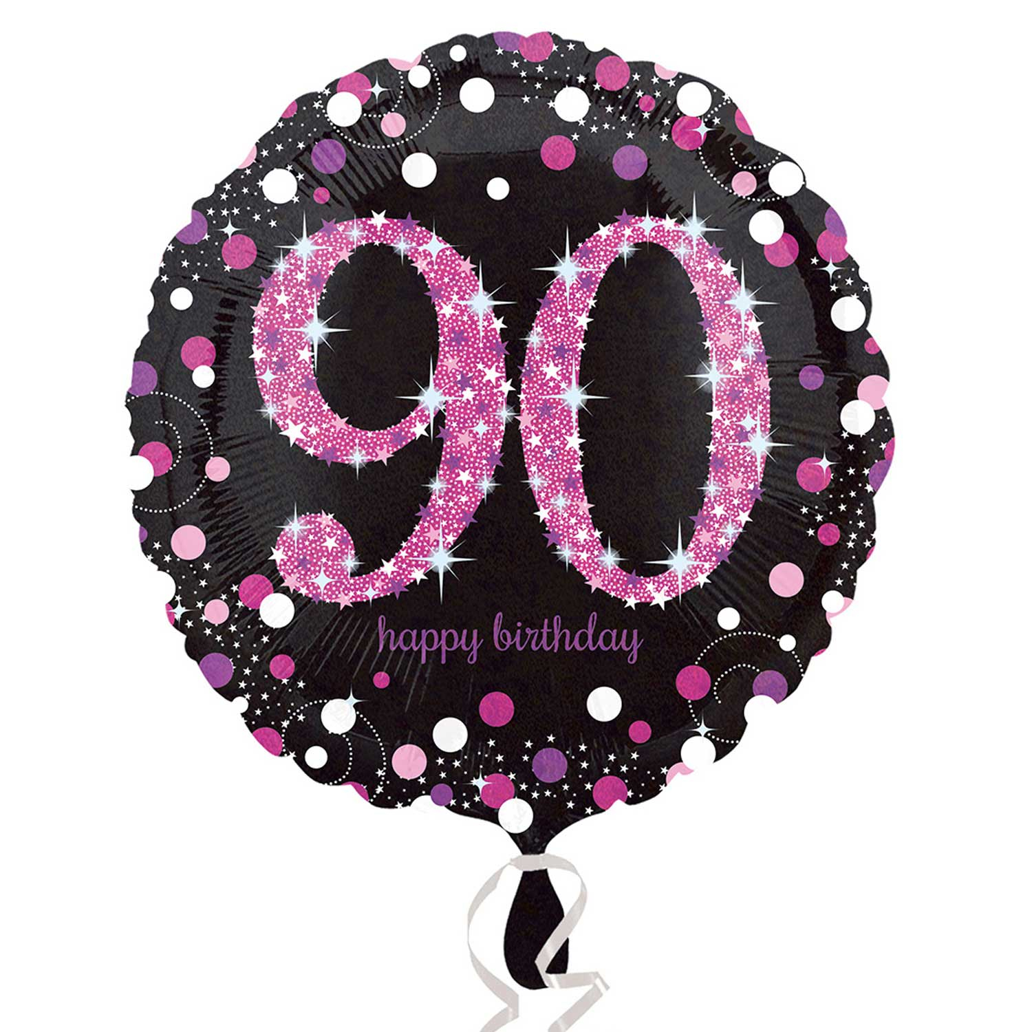 Ballons 90th Joyeux Anniversaire Feuille Ballon Noir Rose Decorations De Fete 90 Ans Maison