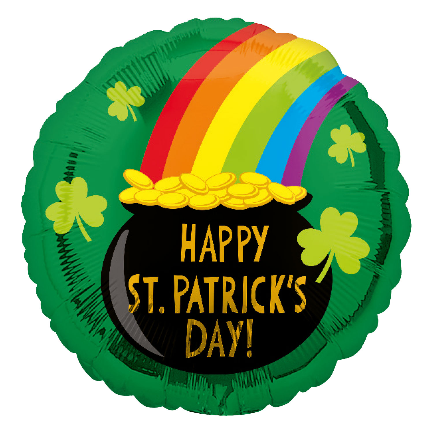 Happy St Patricks Day Pot of Gold Foil Helium Balloon Irish Party Decoration