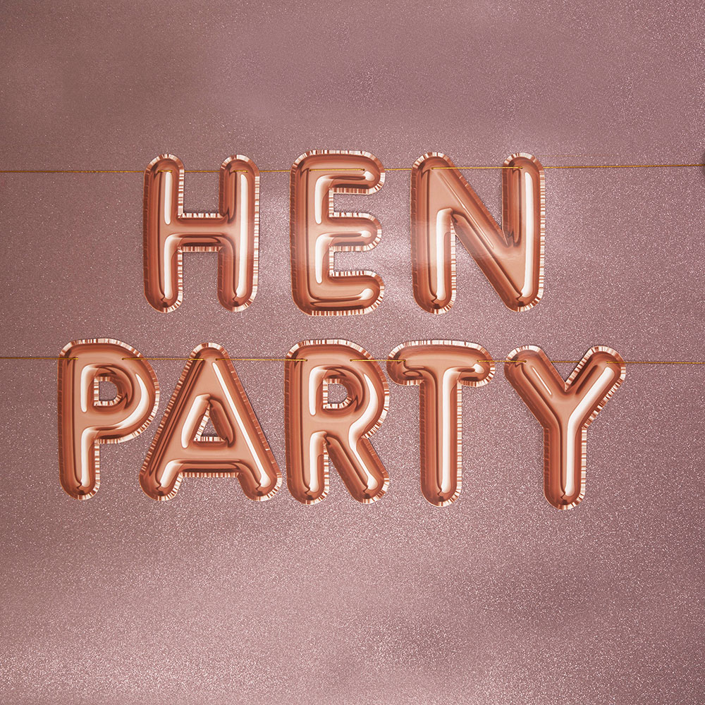 Rose Gold Foil Hen Party Bunting Banner Classy Hen Party Garland