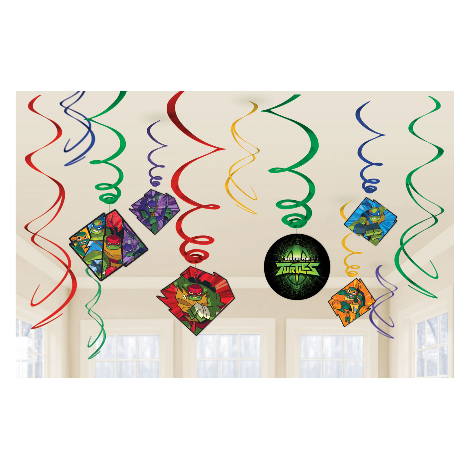 12 X Rise Of The Teenage Mutant Ninja Turtles Hanging Swirl Party