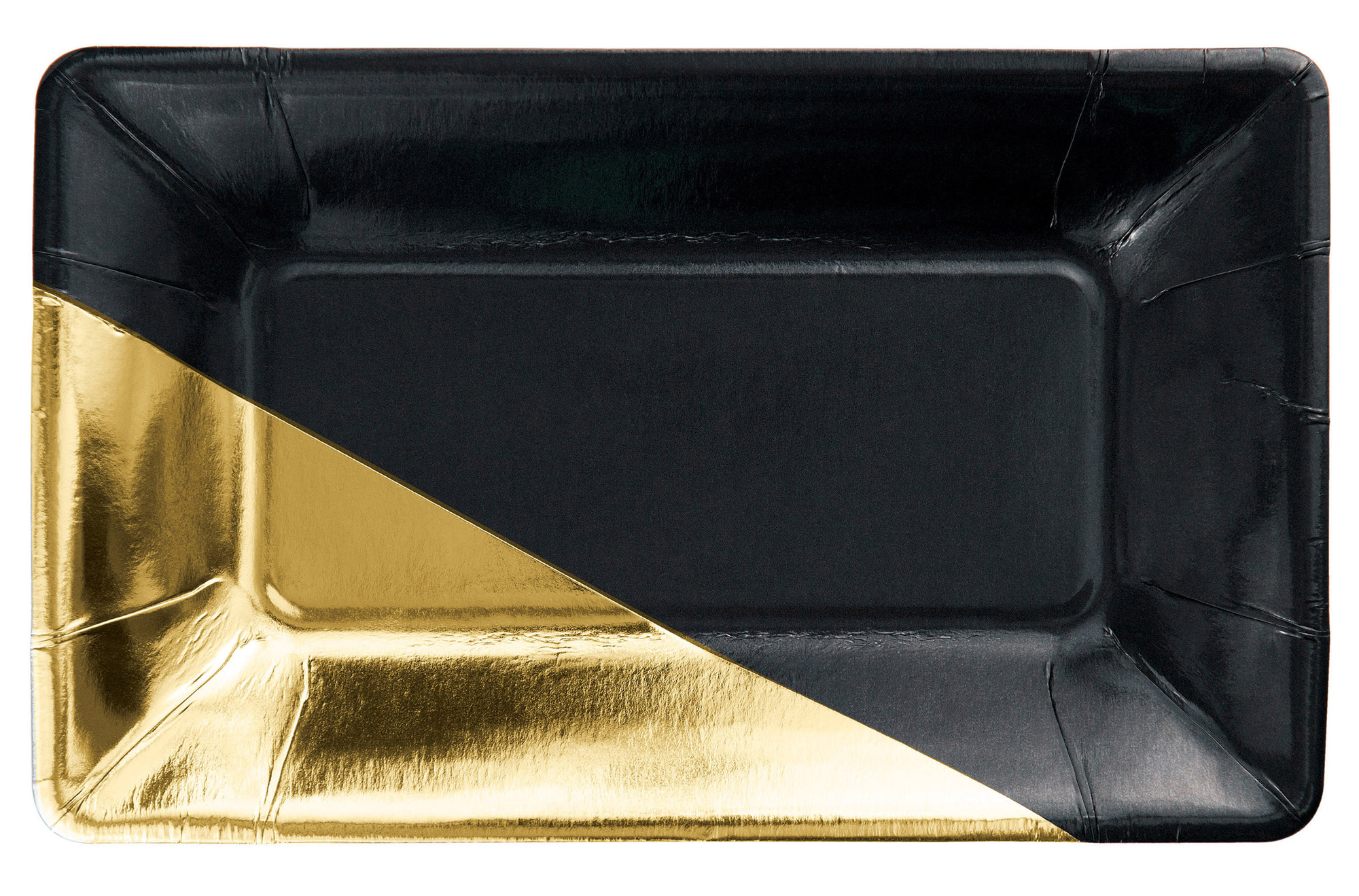 8 x Small Luxury Black & Gold Foil Metallic YUM Plates Paper Canape Plates 8 x Small Luxury Black & Gold Foil Metallic YUM Plates Paper Canape Plates