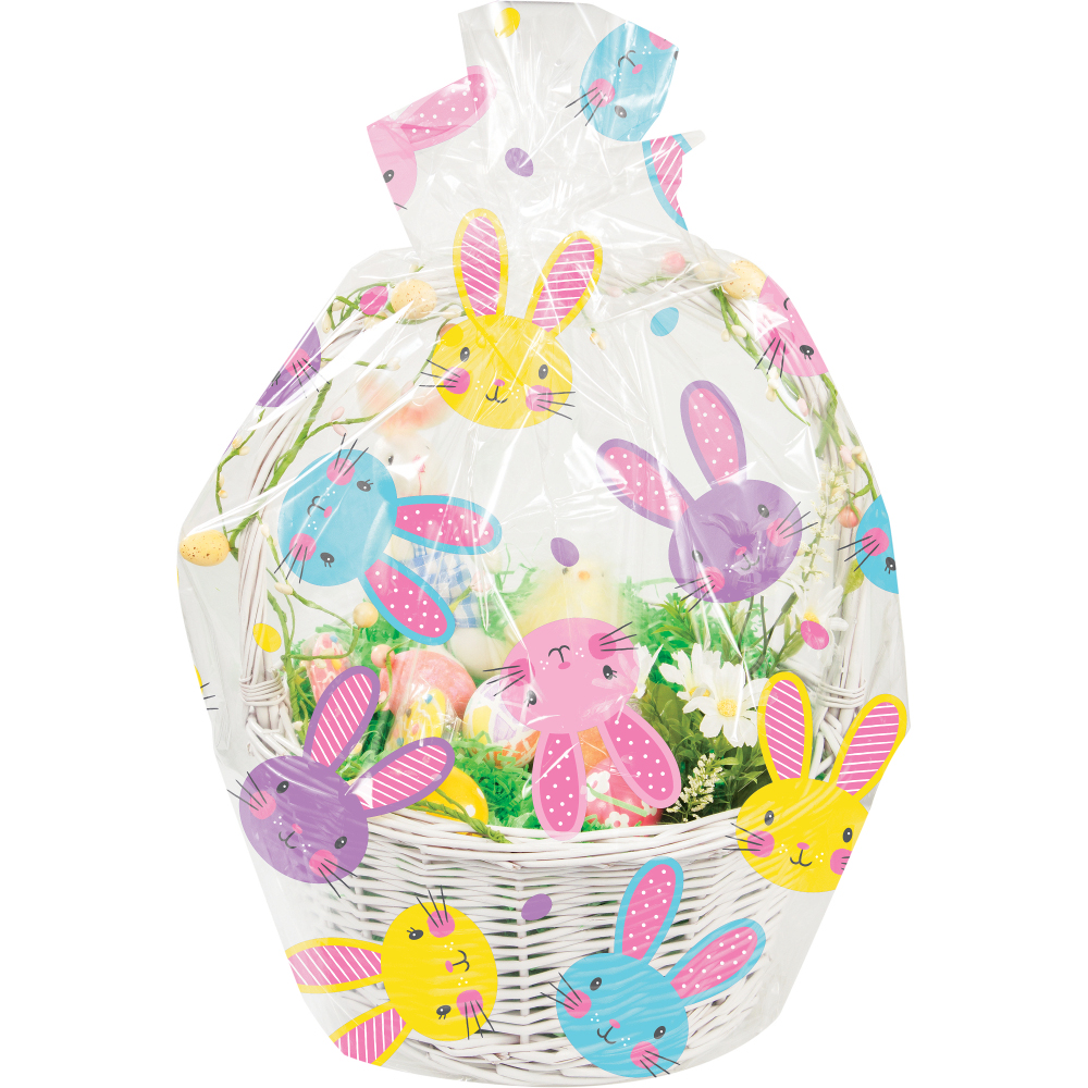 Easter Bunny Hamper Wrap Large Cellophane Easter Basket Gift Wrap Bag