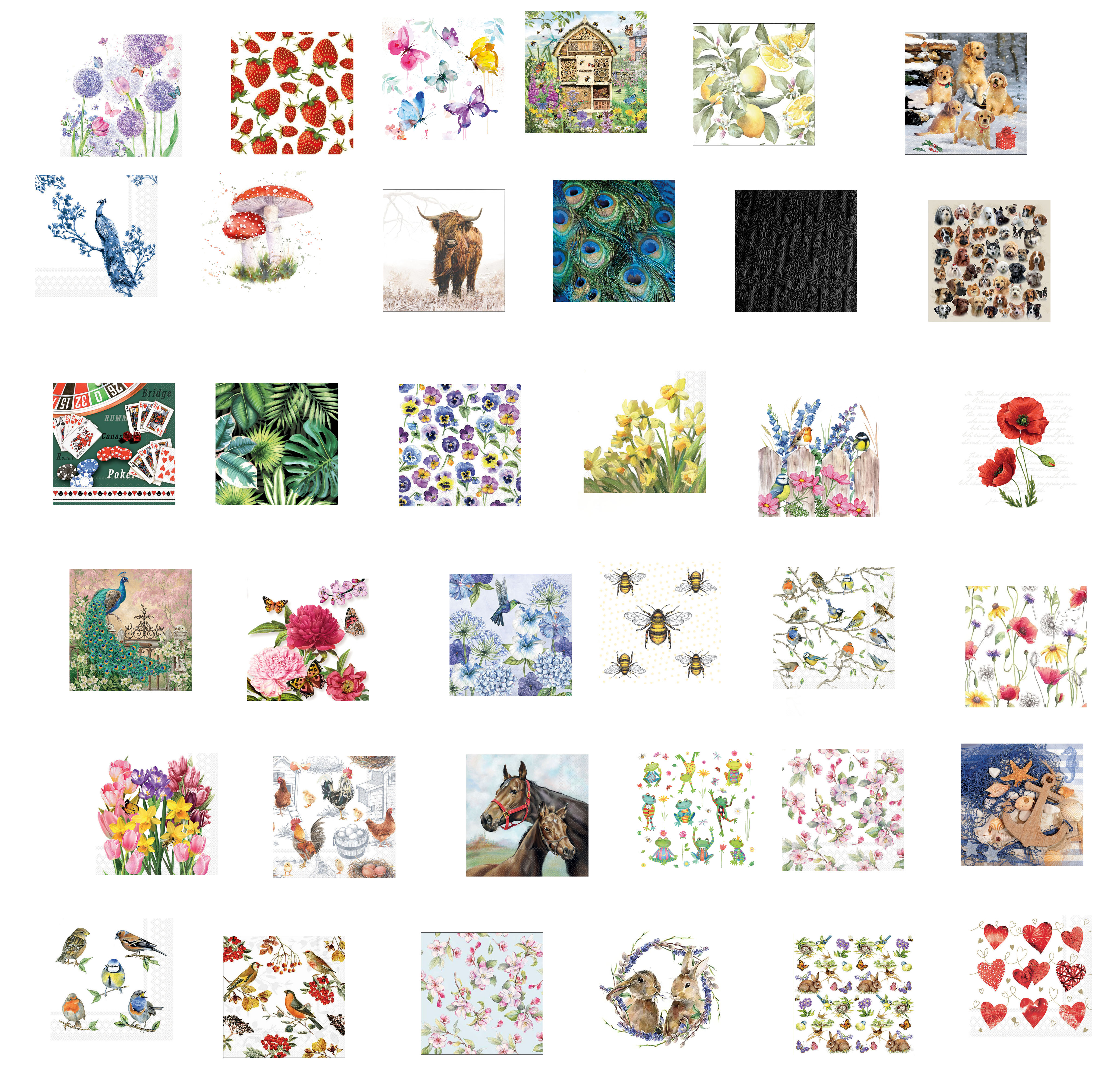 Ambiente Poppy Meadow Paper Napkins – 20-Pack, 3-Ply Floral Serviettes For Tea Parties & Decoupage