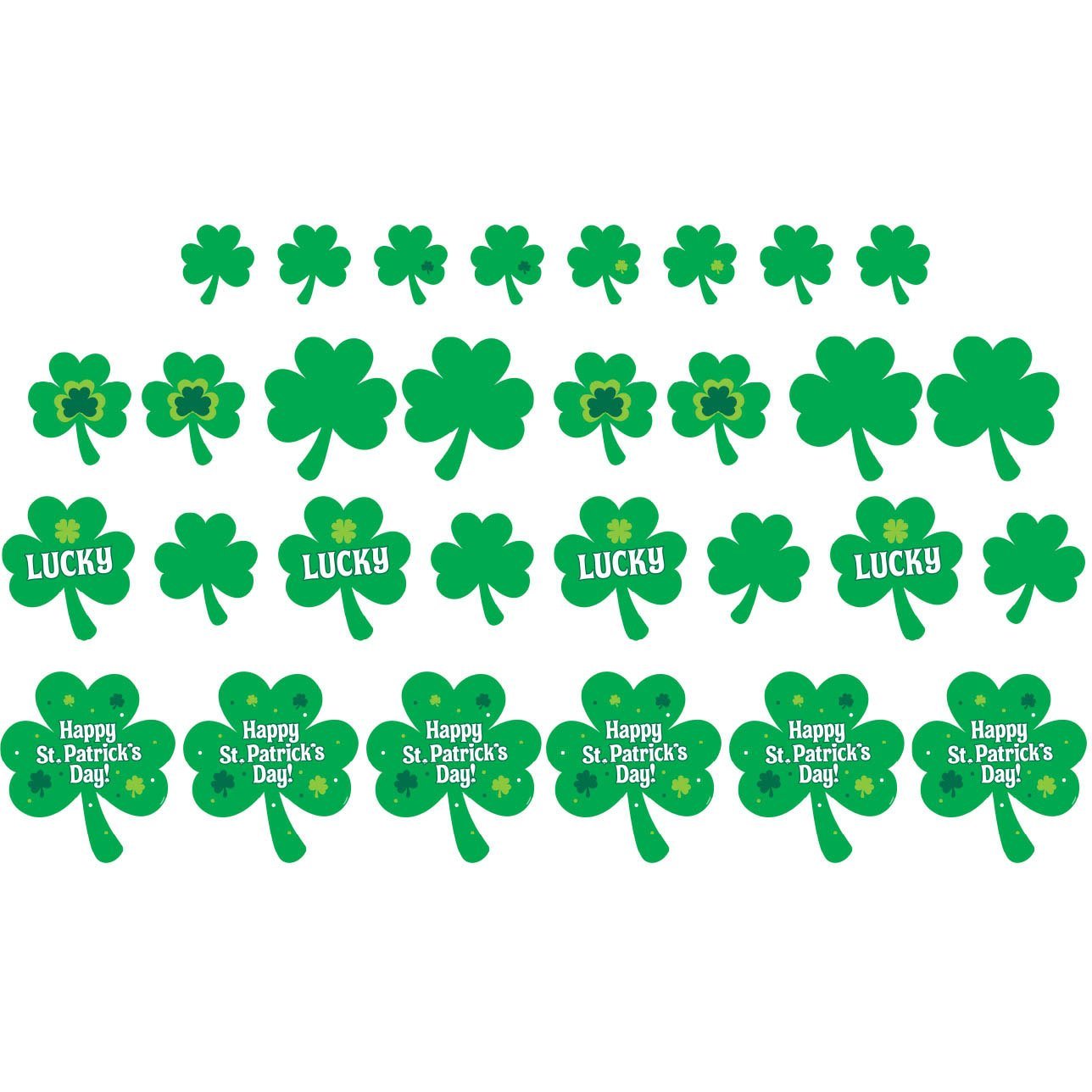 30 x St Patricks Cutouts Decorations Cut Out SHAMROCKS CHEAP Party ...