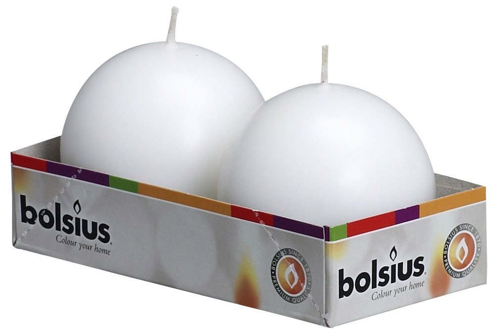 BULK BUY - BOLSIUS BALL CANDLES 70mm - WHITE or IVORY - HOME OR EVENT DECOR