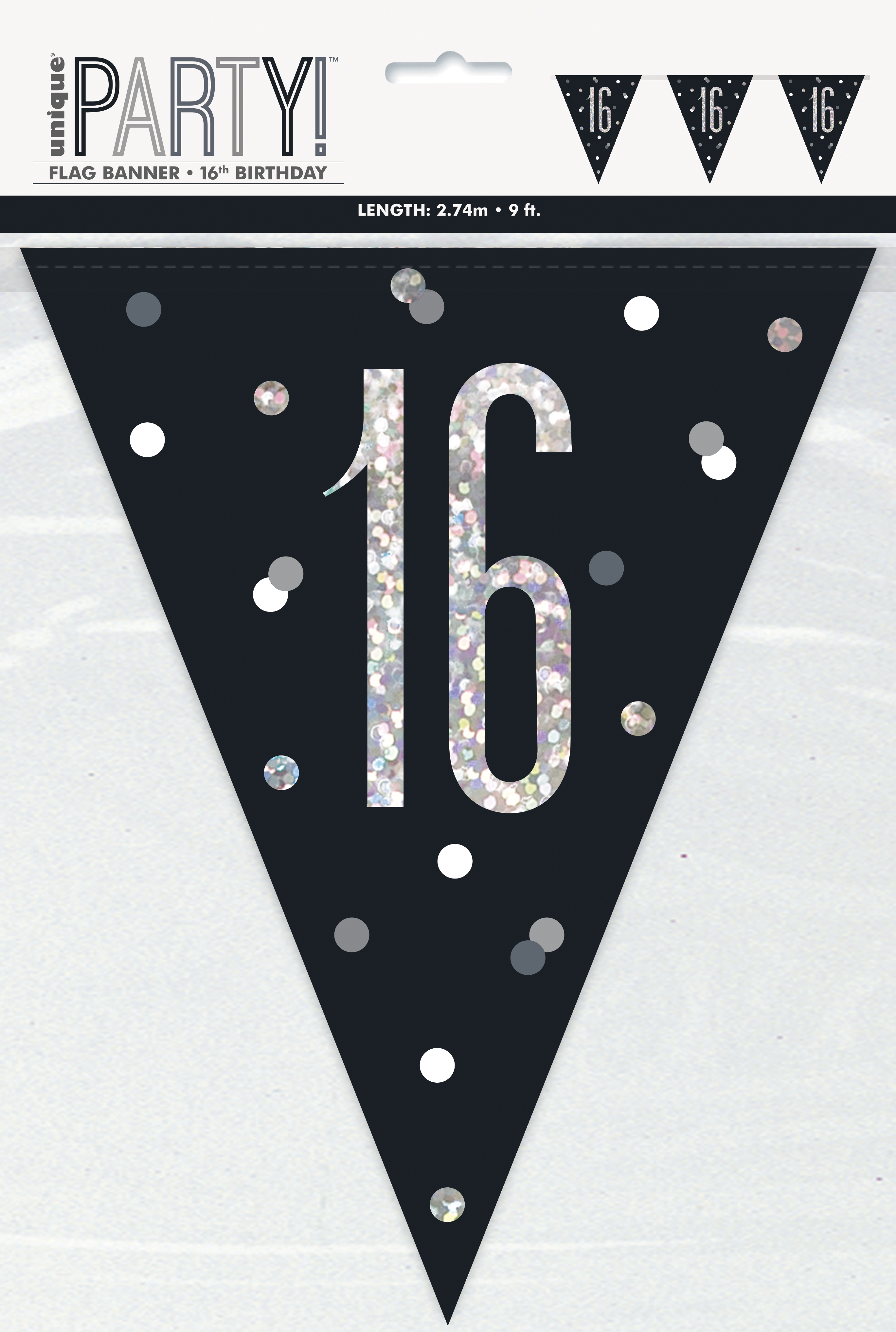 ALL AGES Tableware Decorations Birthday Party Range BLACK & SILVER GLITZ 