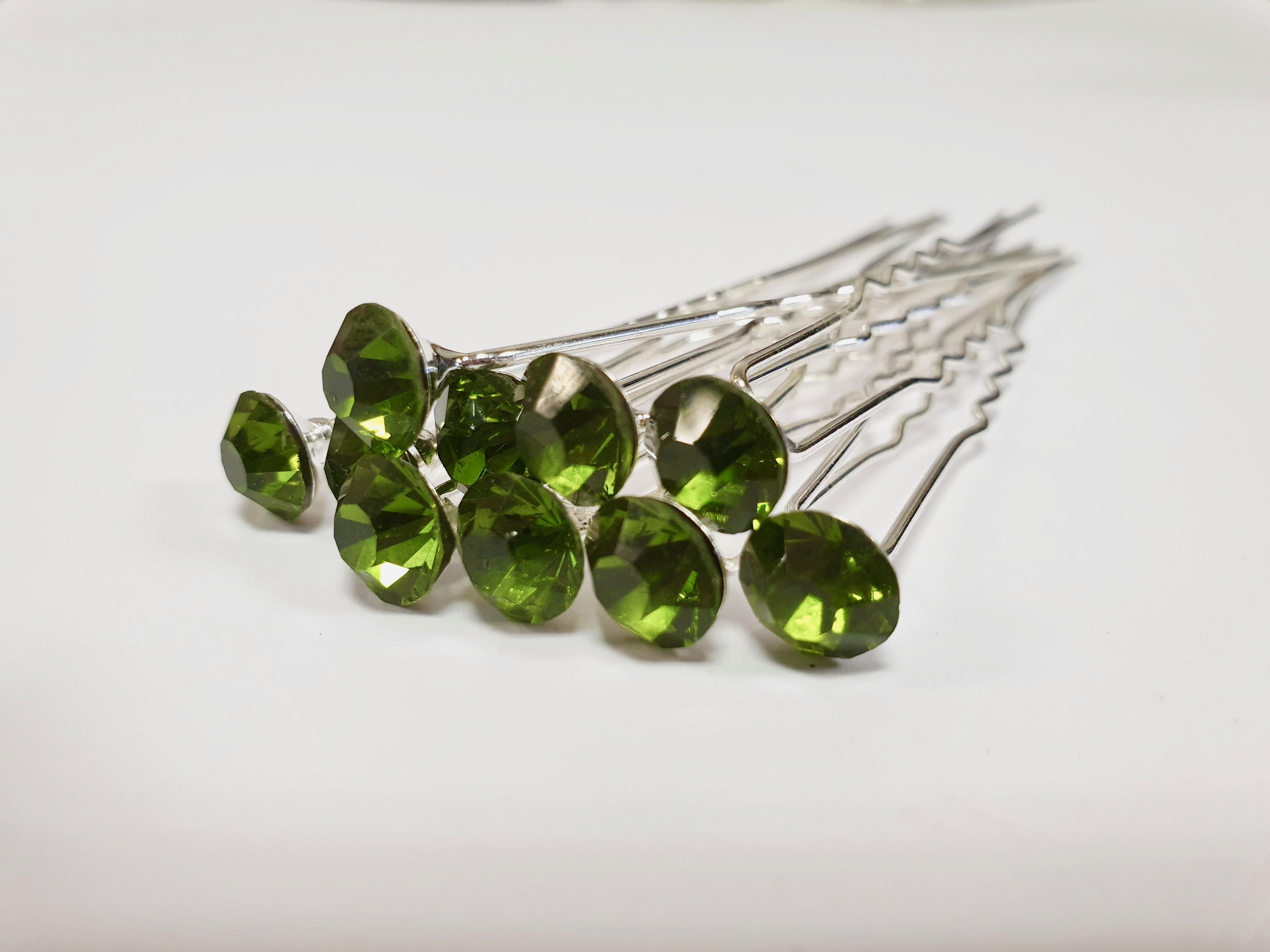 50PCS x 8MM CRYSTAL RHINESTONE HAIR PINS BRIDAL WEDDING PROM PARTY -MANY COLOURS - Picture 6 of 12