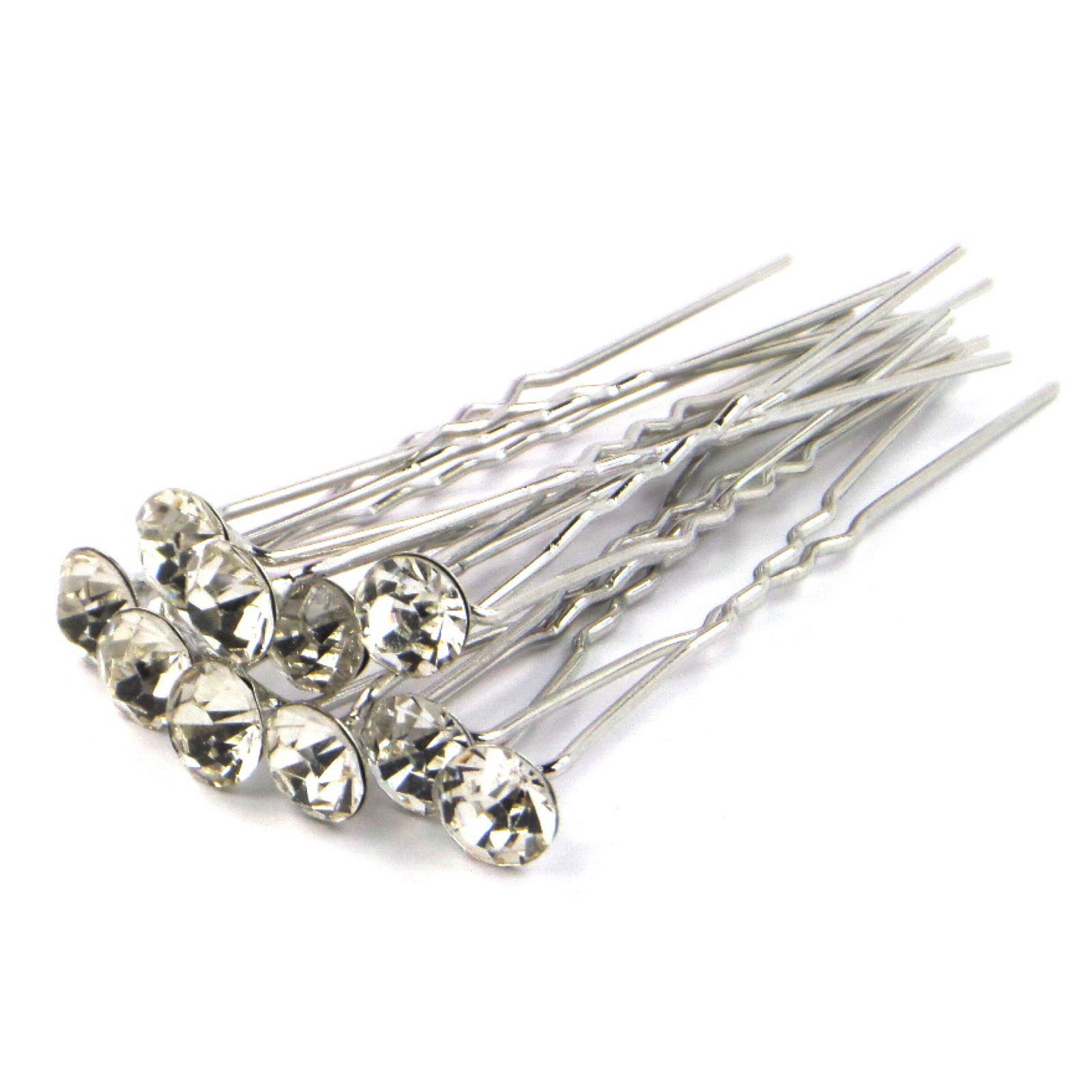 50PCS x 8MM CRYSTAL RHINESTONE HAIR PINS BRIDAL WEDDING PROM PARTY -MANY COLOURS - Picture 5 of 12