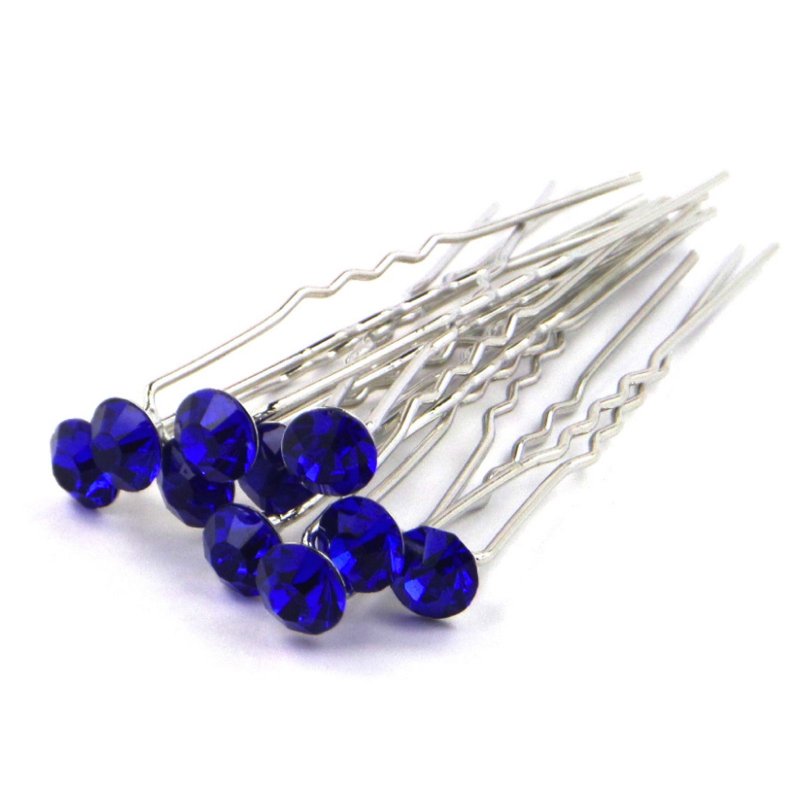 50PCS x 8MM CRYSTAL RHINESTONE HAIR PINS BRIDAL WEDDING PROM PARTY -MANY COLOURS - Picture 11 of 12