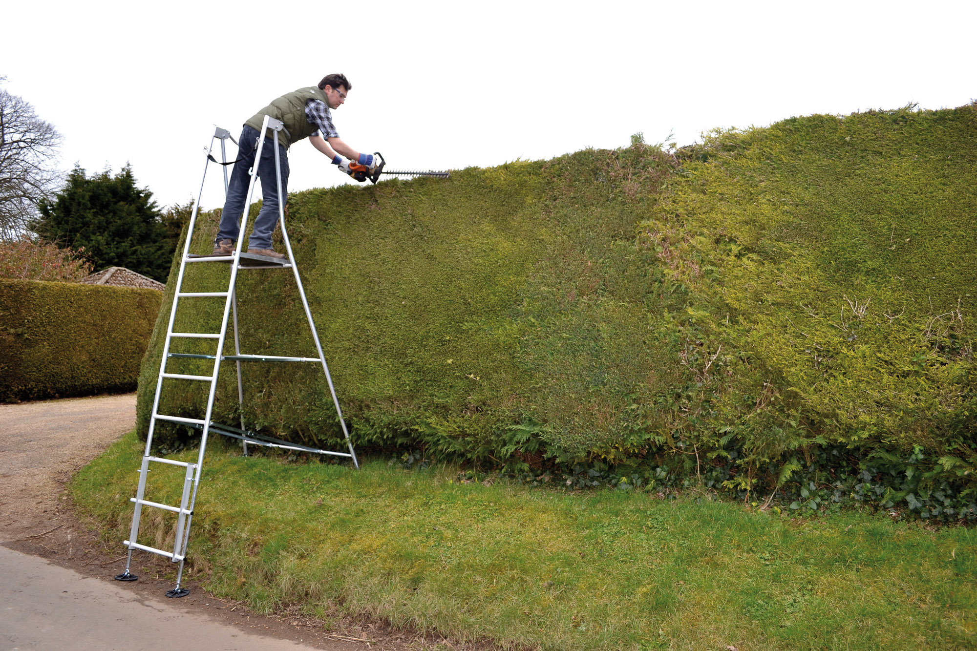 Henchman Major Hi-Steps Aluminium Garden Ladder - Ideal Hedge Cutting ...