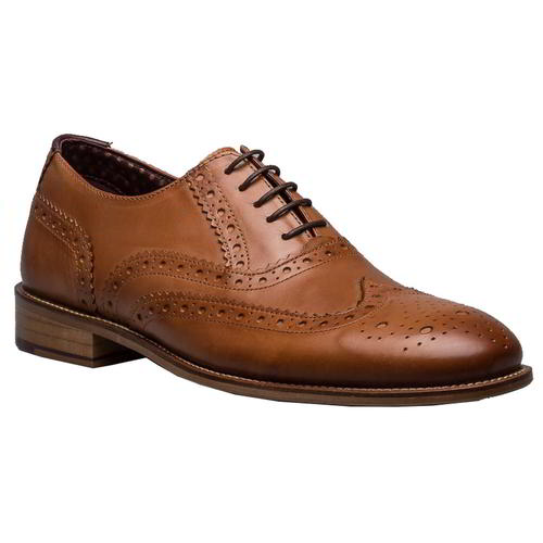 London Brogues Gatsby Brown Lace Up Brogues Mens Leather Shoes Sizes 7 to 12
