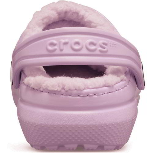 purple fluffy crocs