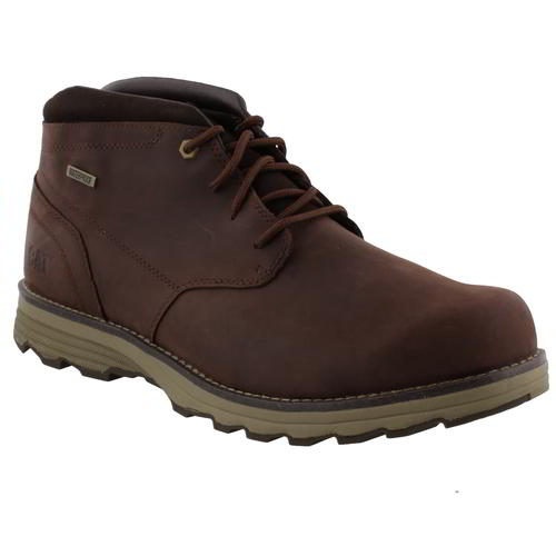 Caterpillar Mens Waterproof Ankle Boots Cat Elude Burentte Brown Wide Fit