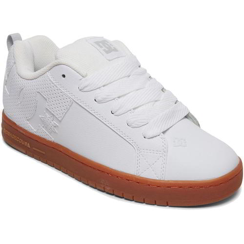 DC Court Graffik Mens White Leather Skate Shoes Trainers