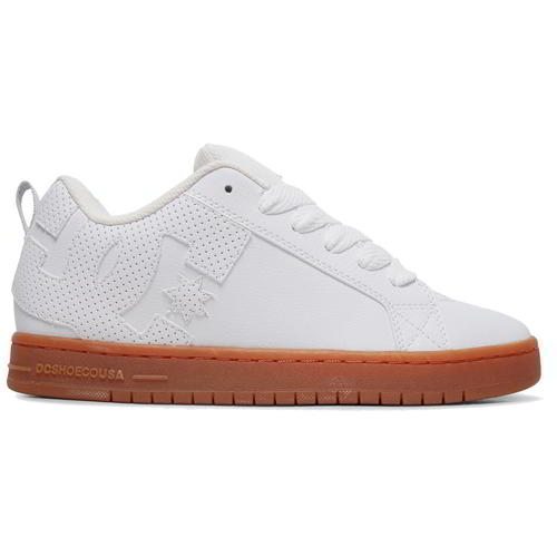 DC Court Graffik Mens White Leather Skate Shoes Trainers