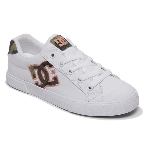 DC Chelsea TX SE Womens Ladies White Camo Skate Shoes Trainers Size 4-8