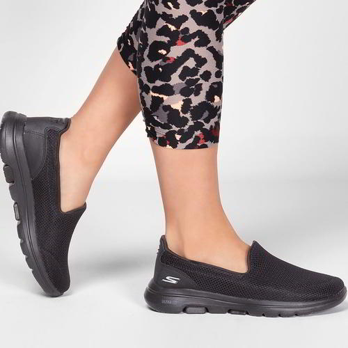 ladies black skechers go walk