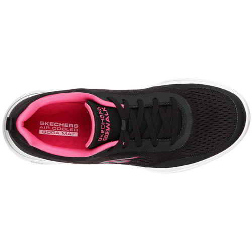 ladies skechers black lace up trainers