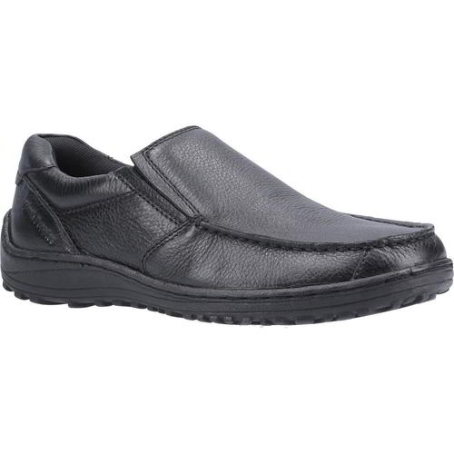 Hush Puppies Thomas Mens Wide Fit Black Leather Slip On Casual Shoes ...