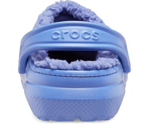 blue crocs with fur