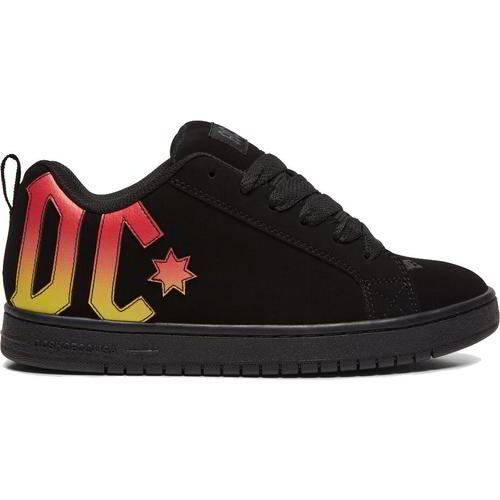 DC Court Graffik Mens ACDC Black Leather Skate Shoes