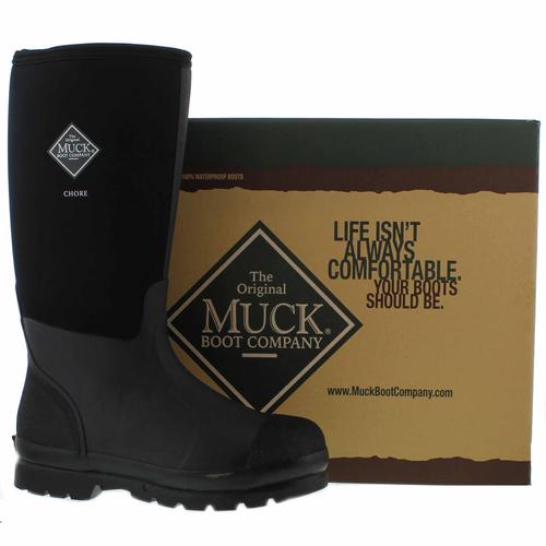 Muck Boots Chore Hi Wellies Mens Womens Black Wellington Boots Size 4-13