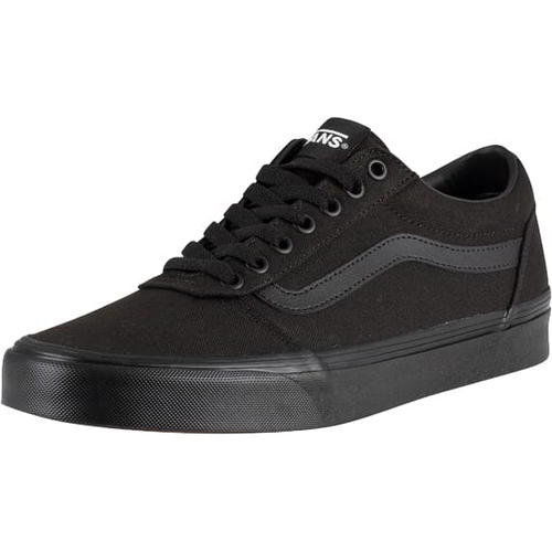 Vans Ward Womens Ladies All Black Canvas Lace Up Skate Shoes Trainers Size 4 8 eBay