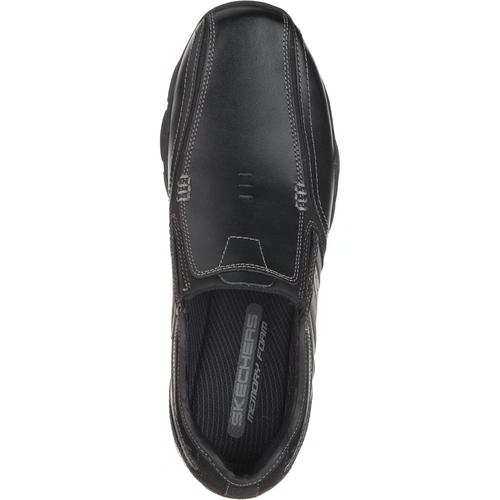 Skechers Diameter Zinroy Mens Black Comfortable Leather Slip On Shoes Size 7 13