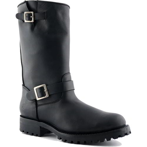 Grinders Wild One Mens Womens Black Pull On Engineer Biker Boots Size 3-12