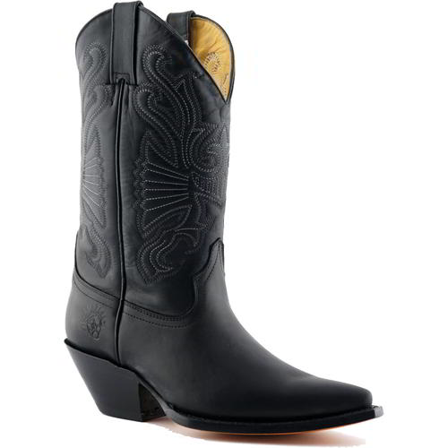 Grinders Buffalo Mens Womens Black Pointed Western Cowboy Boots Size 3-12