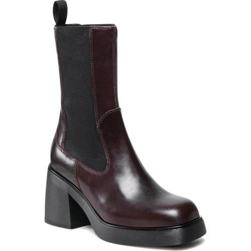 VAGABOND VAGABOND BROOKE WOMENS LADIES BROWN LEATHER PULL ON TALL CHELSEA BOOTS SIZE 3-8