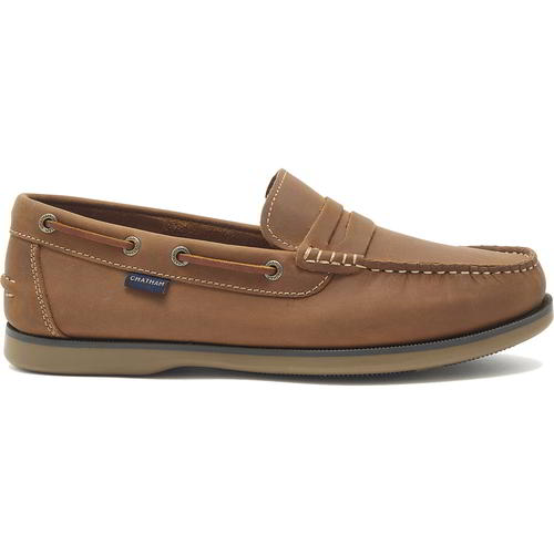 Chatham Shanklin Mens Brown Leather Deck Boat Shoes Loafers Size 8-14