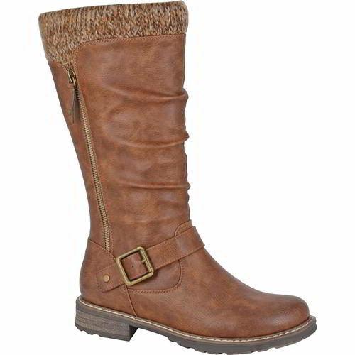 Cipriata Alicia Womens Ladies Comfort Fit Brown Zip Up Tall Boots Size UK 4-8