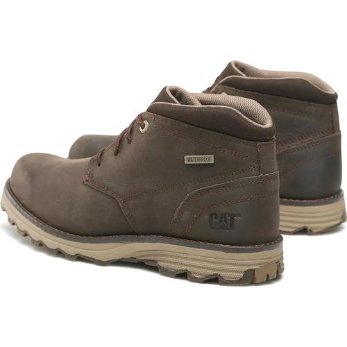 Caterpillar Mens Waterproof Ankle Boots Cat Elude Leather Brown Wide