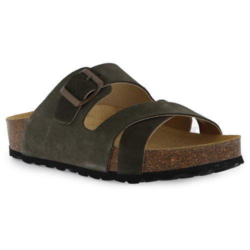 Oak & Hyde Elche Mid Womens Ladies Grey Platform Slide Sandals Size 4-8