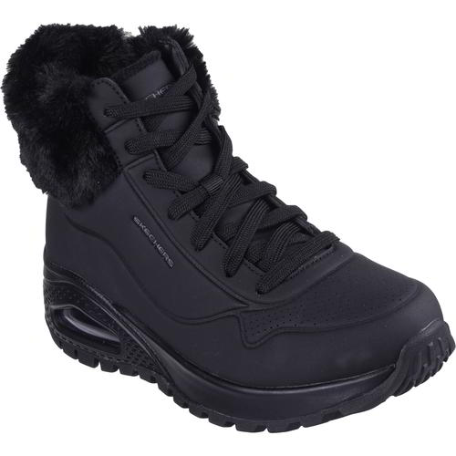 Skechers Uno Rugged Fall AIr Womens Air Trainers Zip Up Boots Black Size UK 4-8