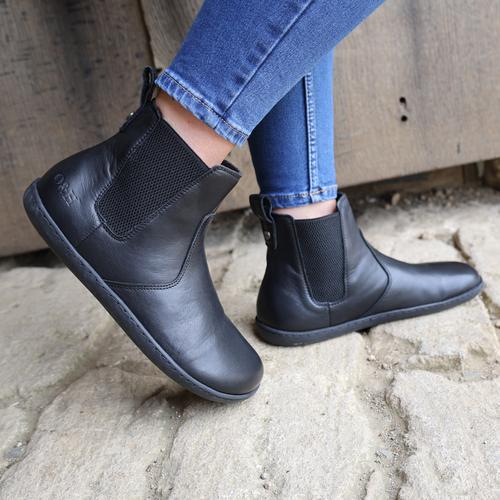 Oak & Hyde Willow 2 Womens Ladies Black Barefoot Chelsea Ankle Boots Size 3-9