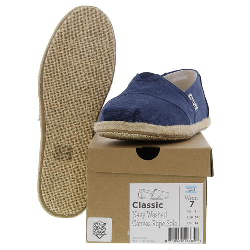 toms navy washed canvas women's classics