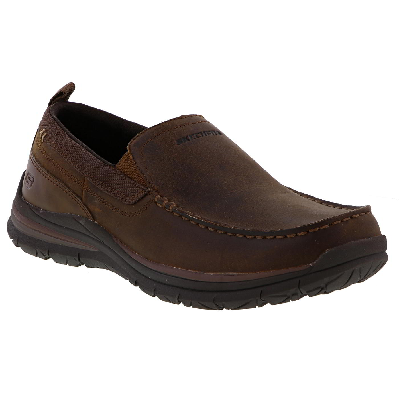 skechers slip on leather shoes
