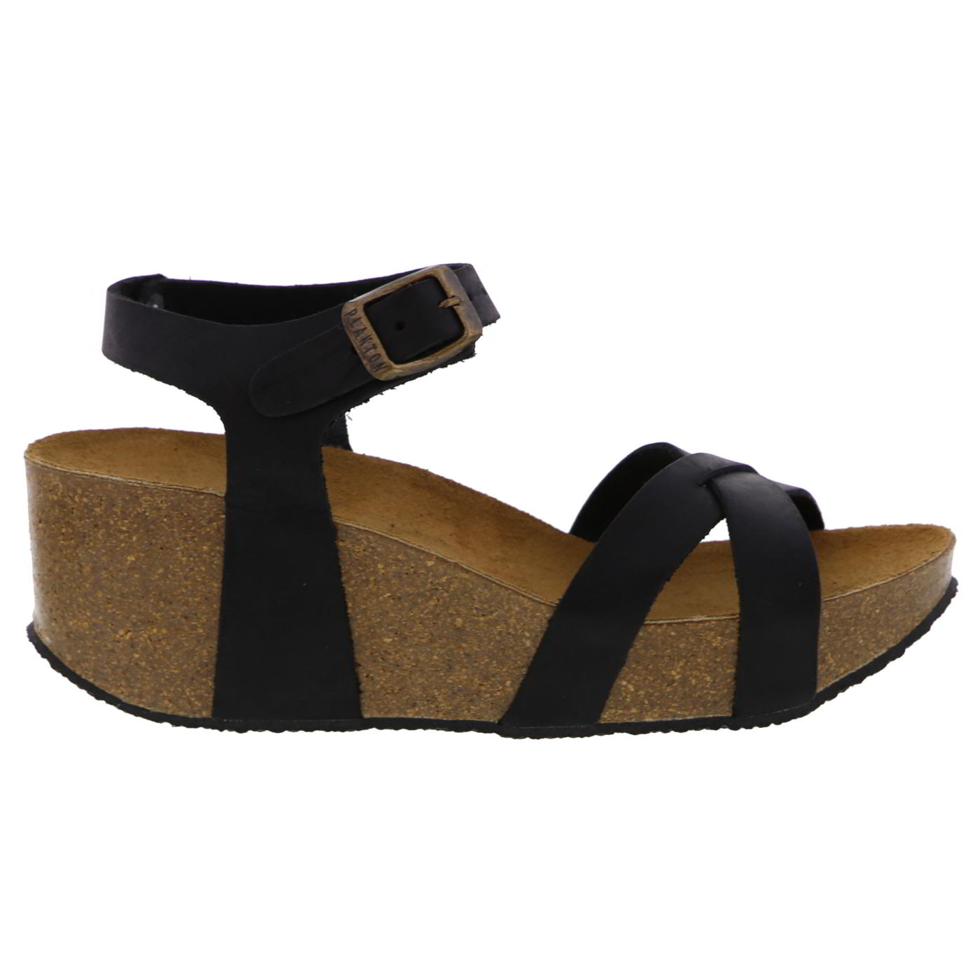 ladies black platform sandals