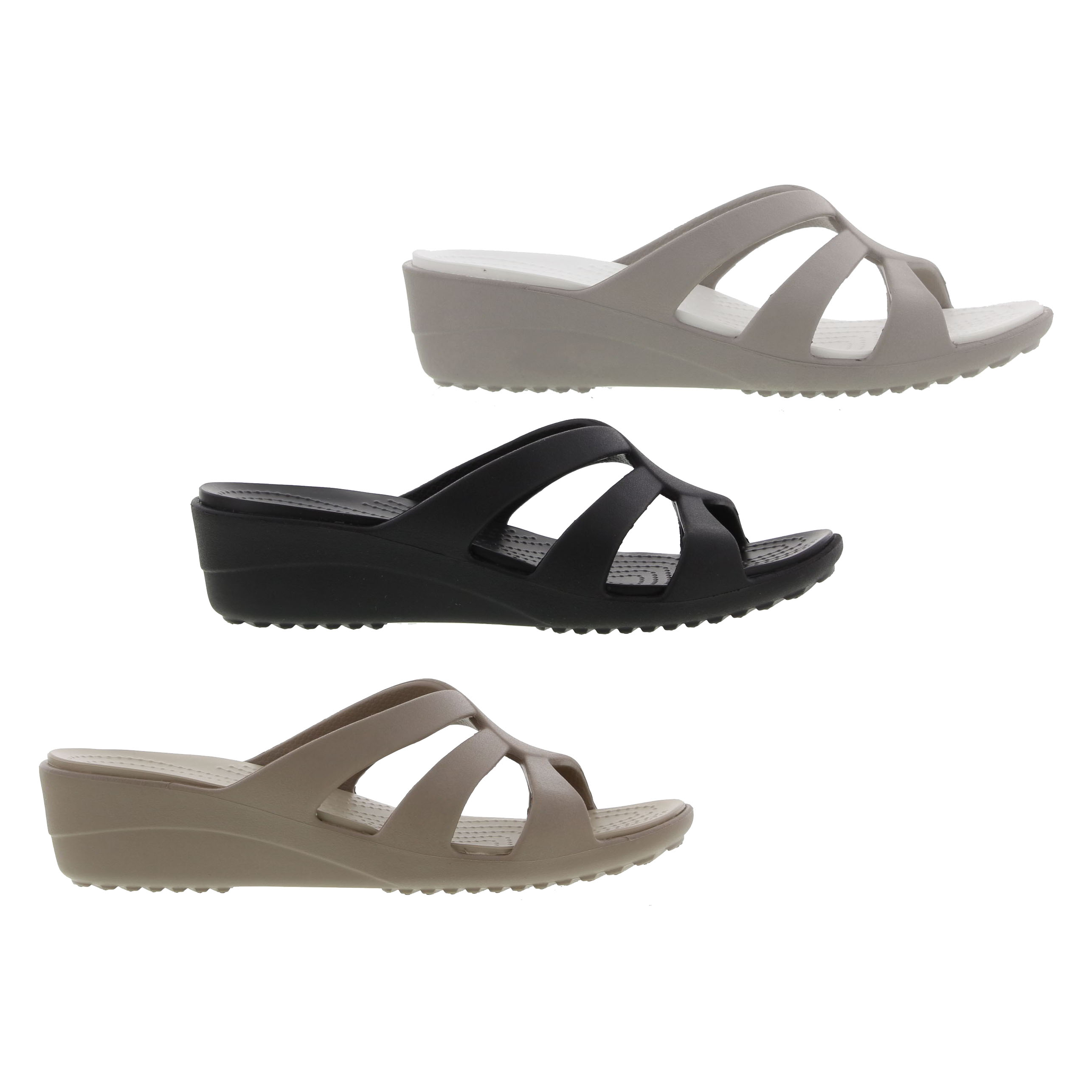 Crocs Sanrah Strappy Wedge Womens Heel Sandals Shoes Size UK 4-8 | eBay