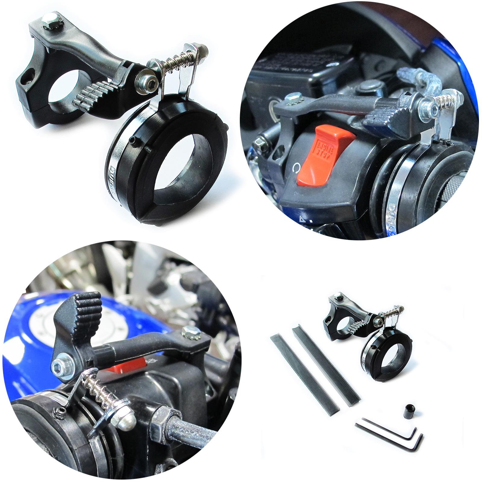 Motorcycle Motorbike Handlebar Bar Grip Universal Cruise Control Kit 7/ ...