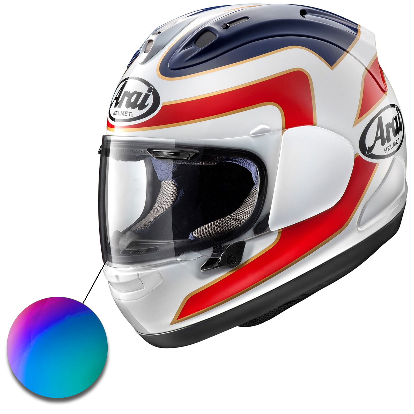 Arai RX7 RR Motorcycle Helmet Iridium Mirror Replacement Race Visor eBay