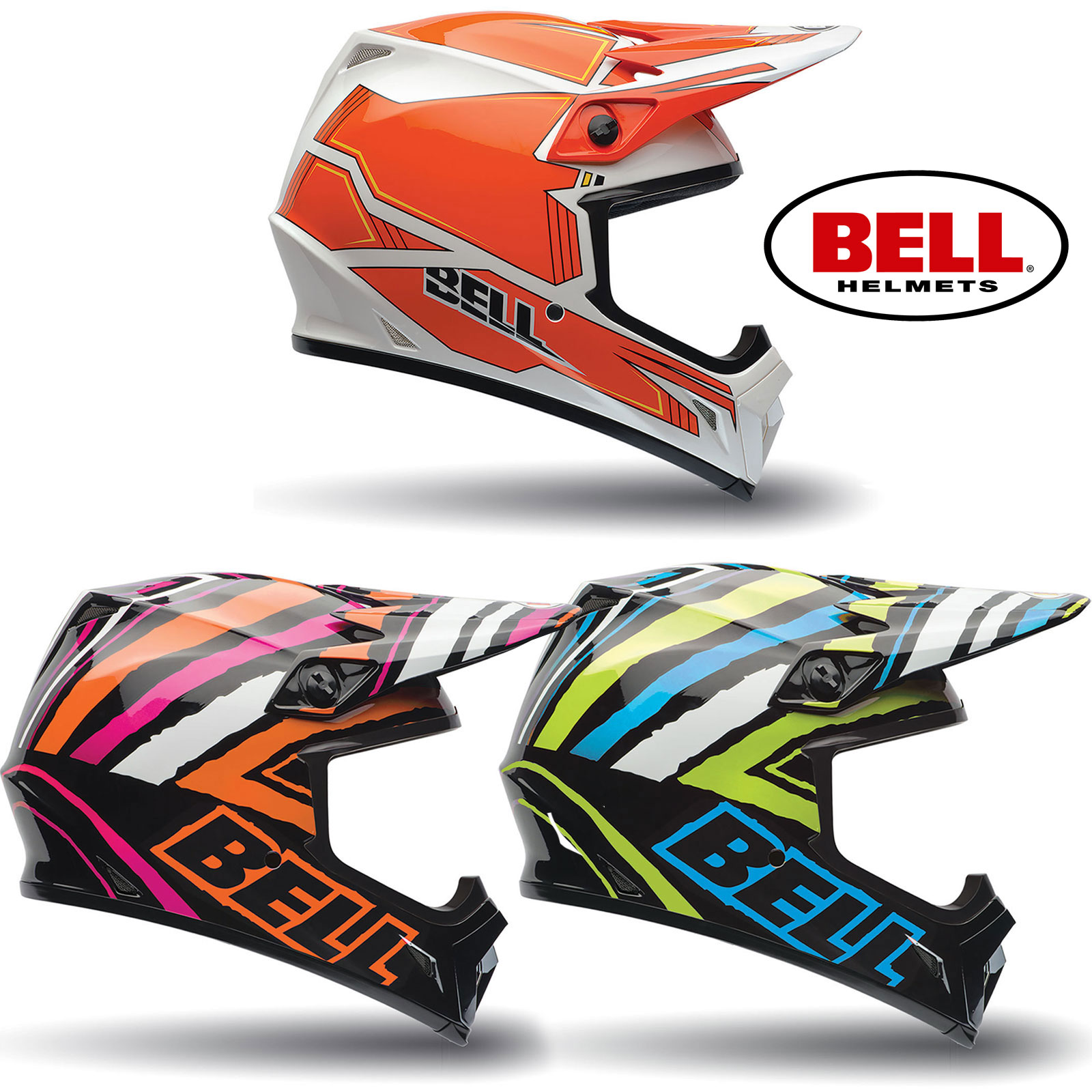 Bell MX9 Adult Motocross Motorcycle Crash Helmet MX9 Blockade Tagger