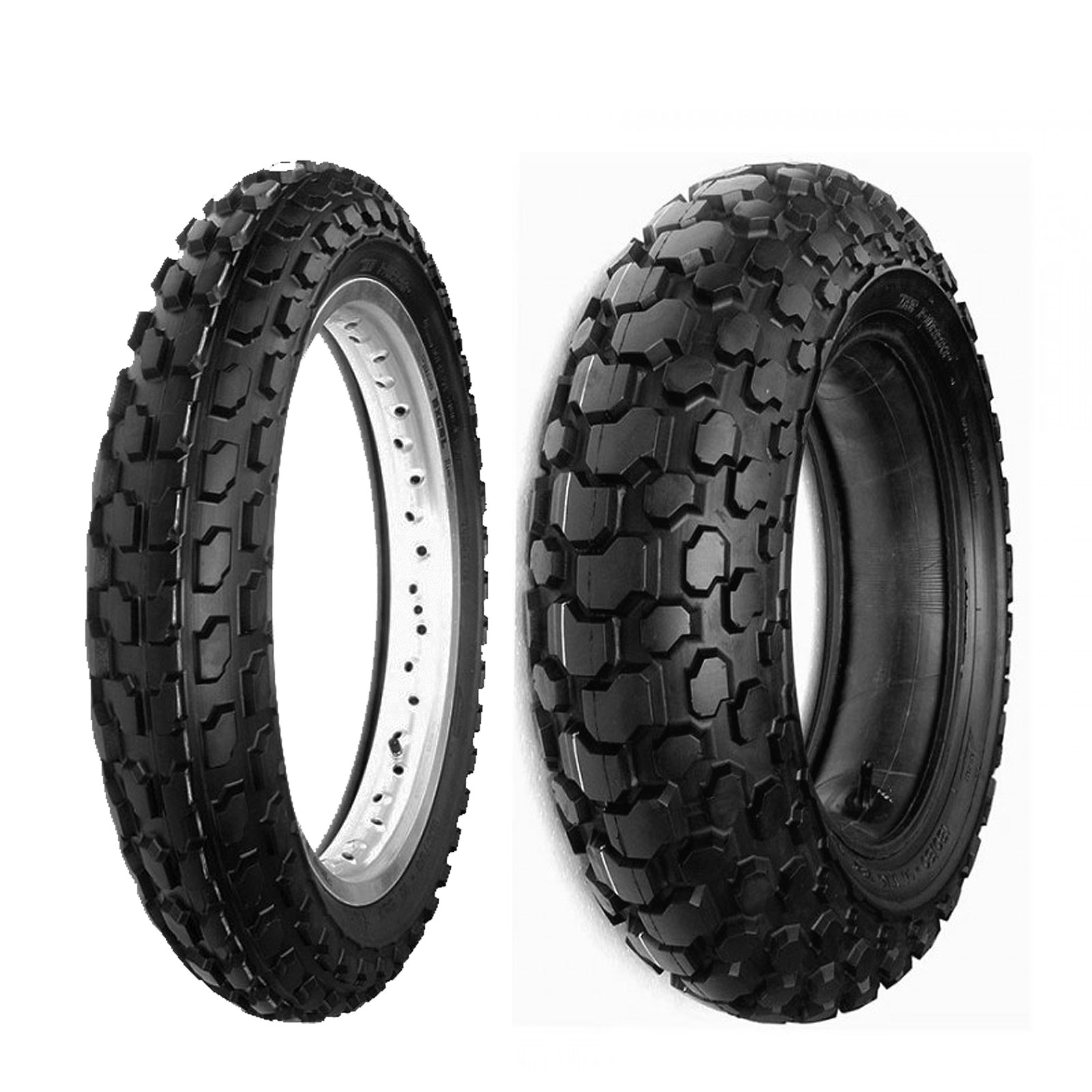 Suzuki RV 200 Van Van Vee Rubber Motorcycle Tyre Pair 1 Front & 1 Rear