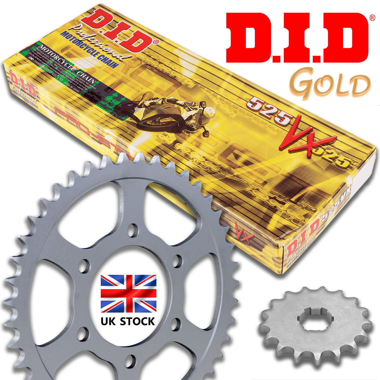 Honda CRF 1000 Africa Twin ABS 2017 DID Gold X Ring Chain and Sprocket