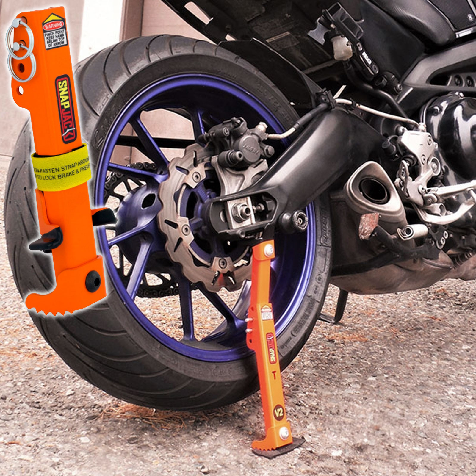 Tirox Snapjack V2 Portable Motorcycle Sidestand Motorbike Cleaning Lift