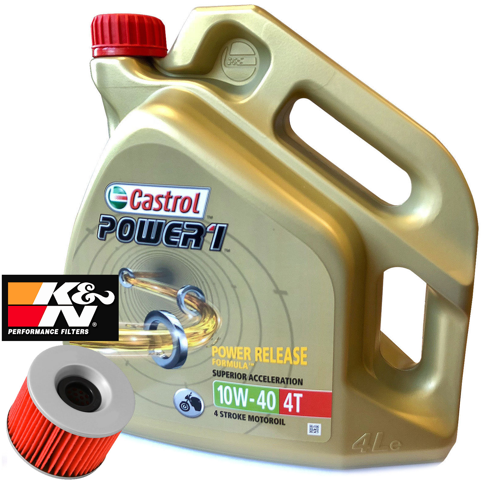 Yamaha XJR 1300 2017 Castrol Power 1 Engine Oil and K&N Oil Filter Kit