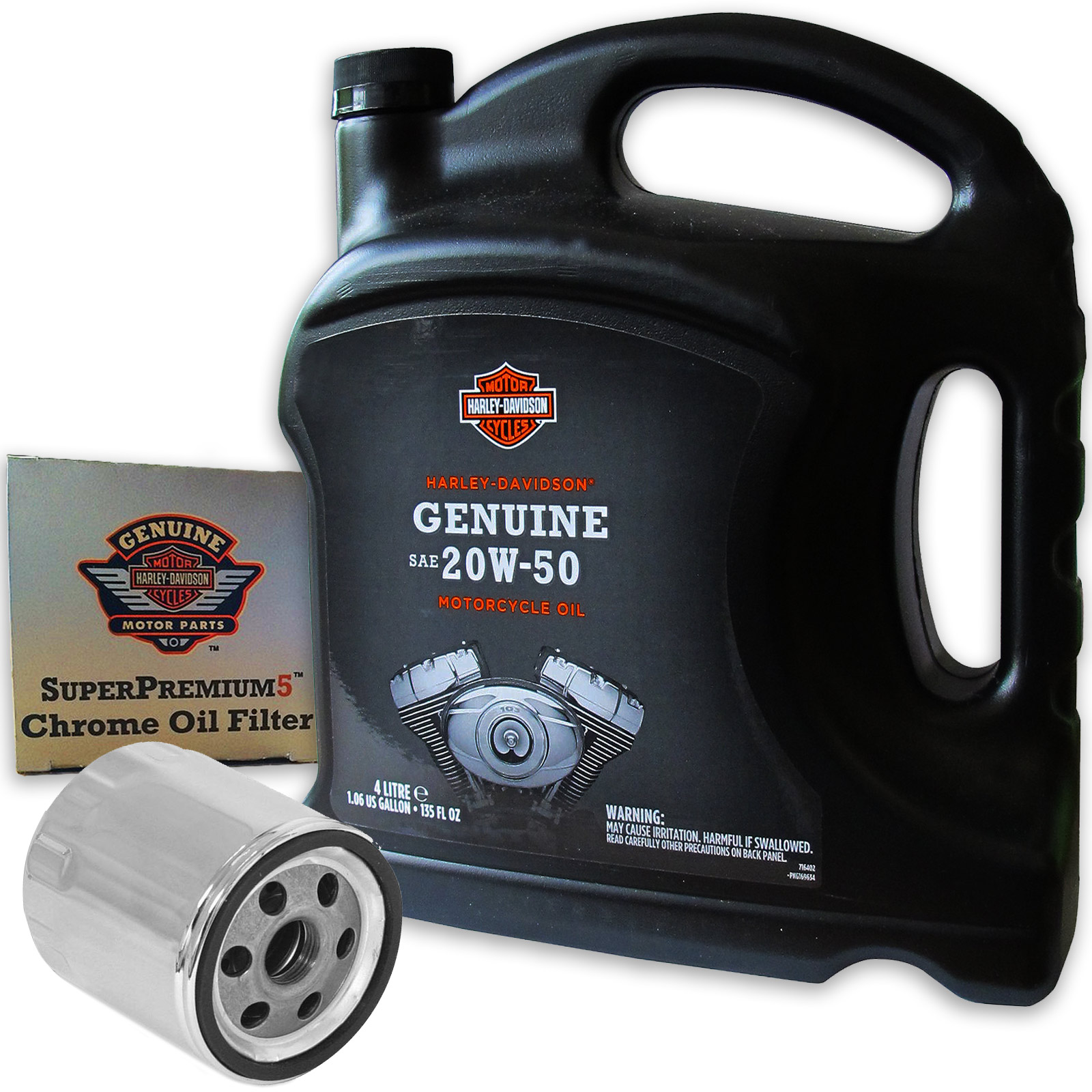 Harley Davidson Dyna Low Rider 1997 20w50 Oil and Chrome Filter Kit 4