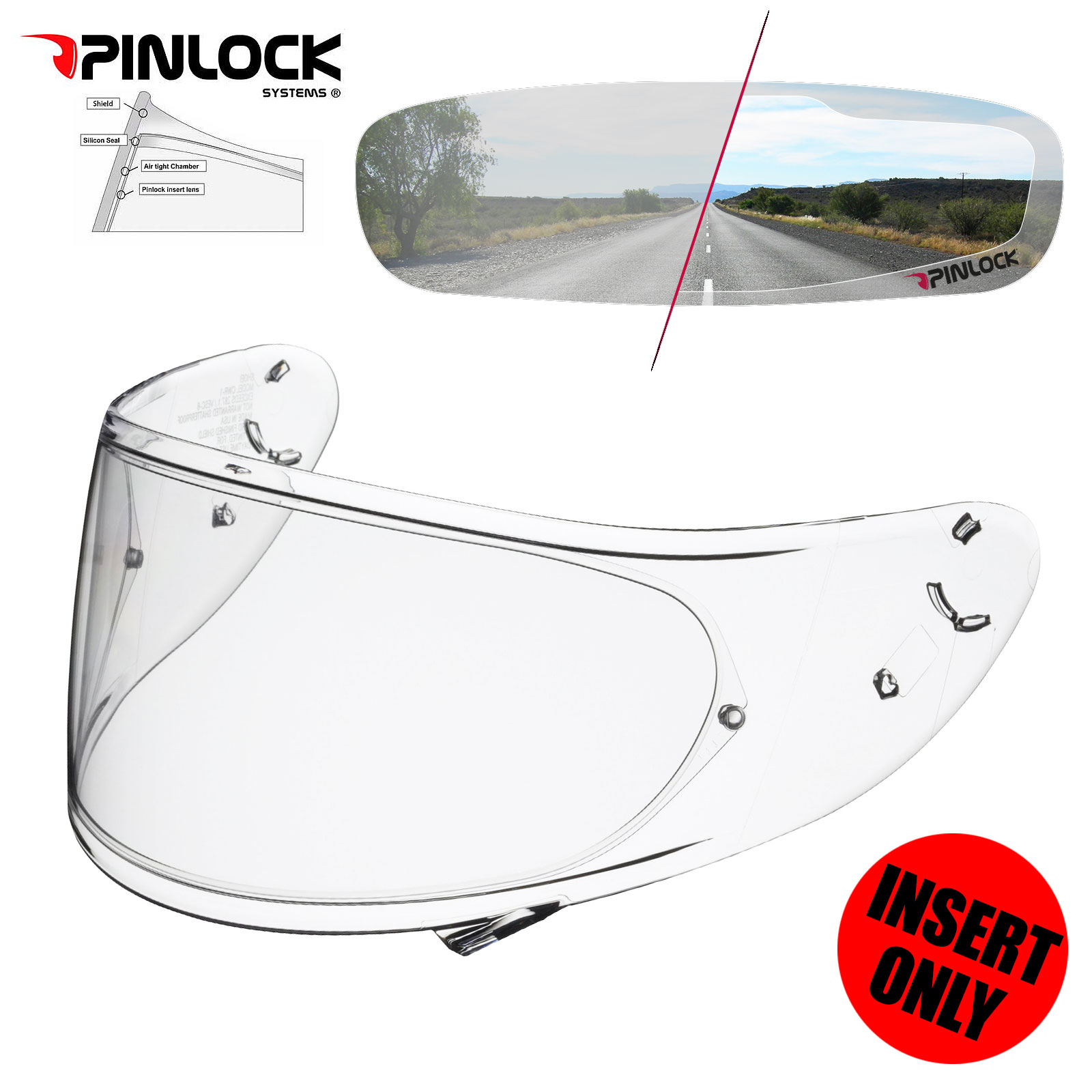 Pinlock Visor Insert Arai RX7 GP/Quantum Anti Fog System-Double